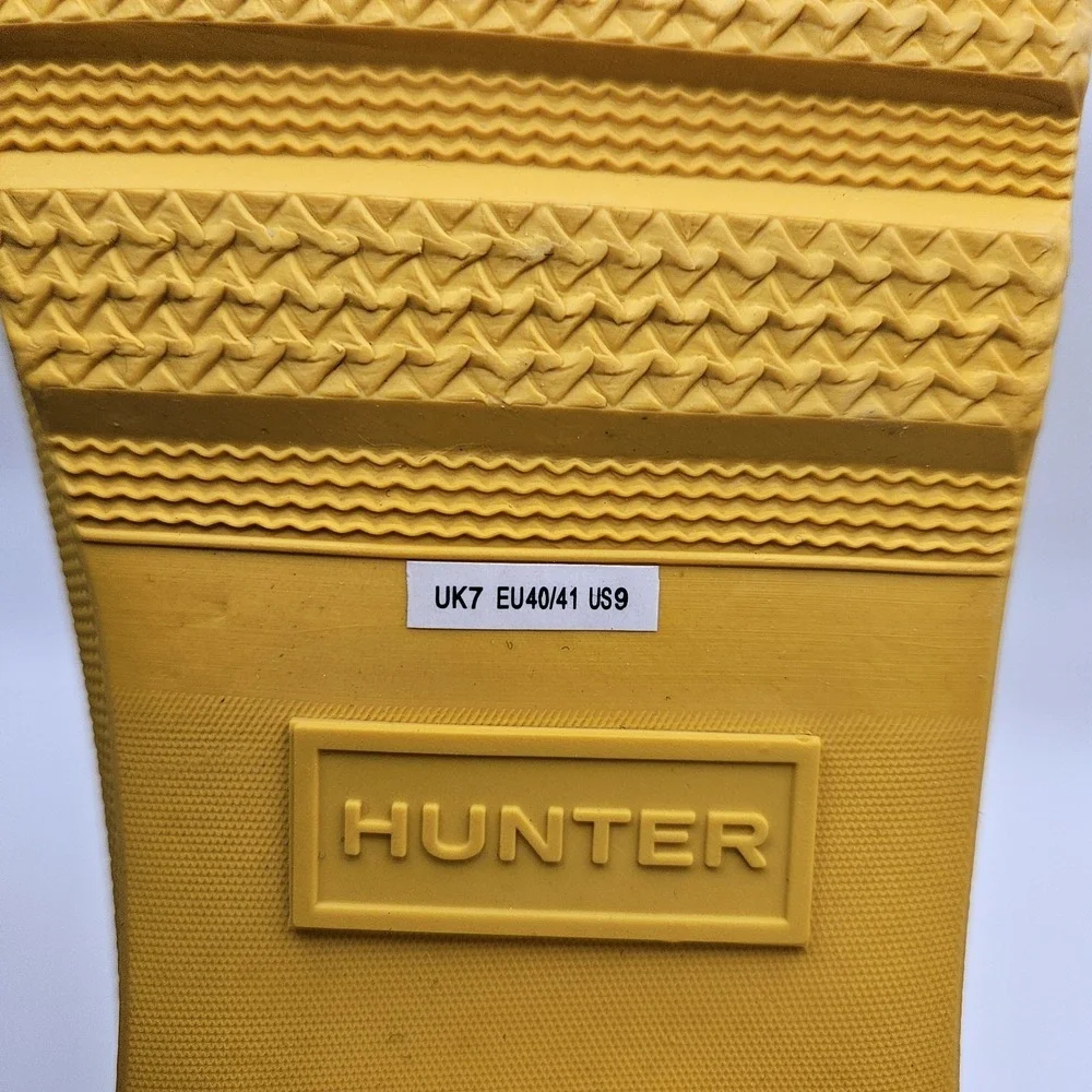 Hunter Original Chelsea Boot Short Waterproof Yellow Rain Boots Women's Sz 9 NEW - Picture 8 of 9